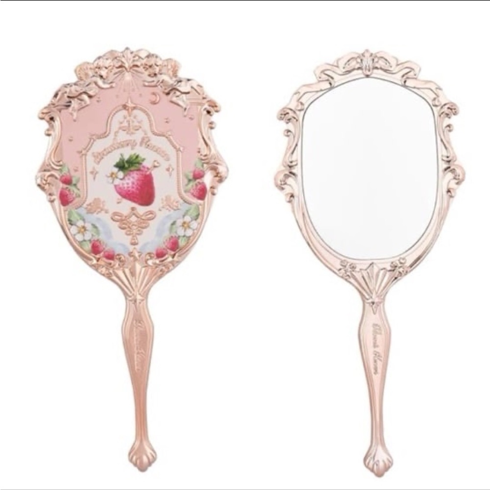 Flower Knows Strawberry Rococo Handheld Makeup Beauty Mirror Pink BNIB - Picture 12 of 13